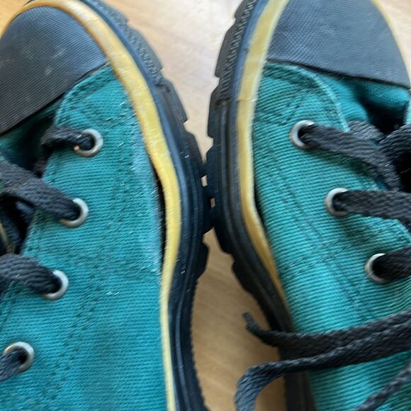 Vintage Converse All Star Chuck Taylor Mid Green Fabric with Black Women’s 6.5 - Picture 9 of 10